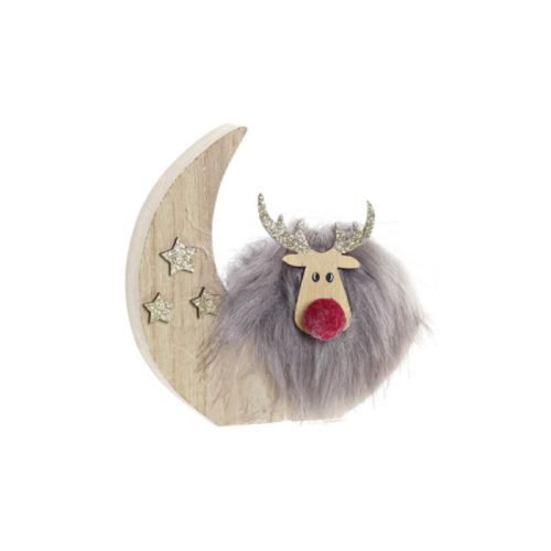 Figura reno luna pelitos gris