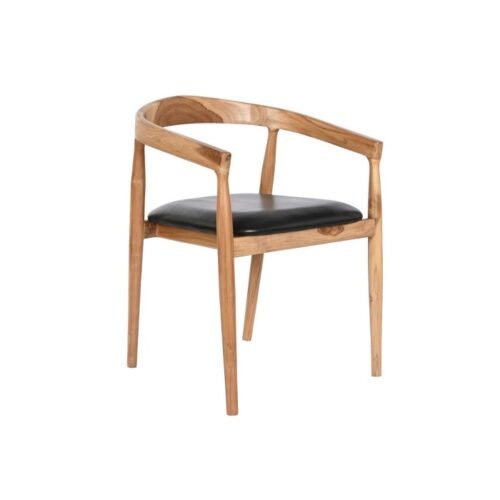Silla teca piel negro